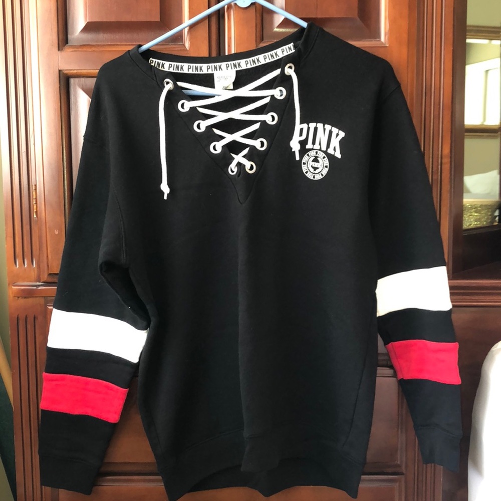 Victoria’s Secret Pink Lace Up Sweatshirt